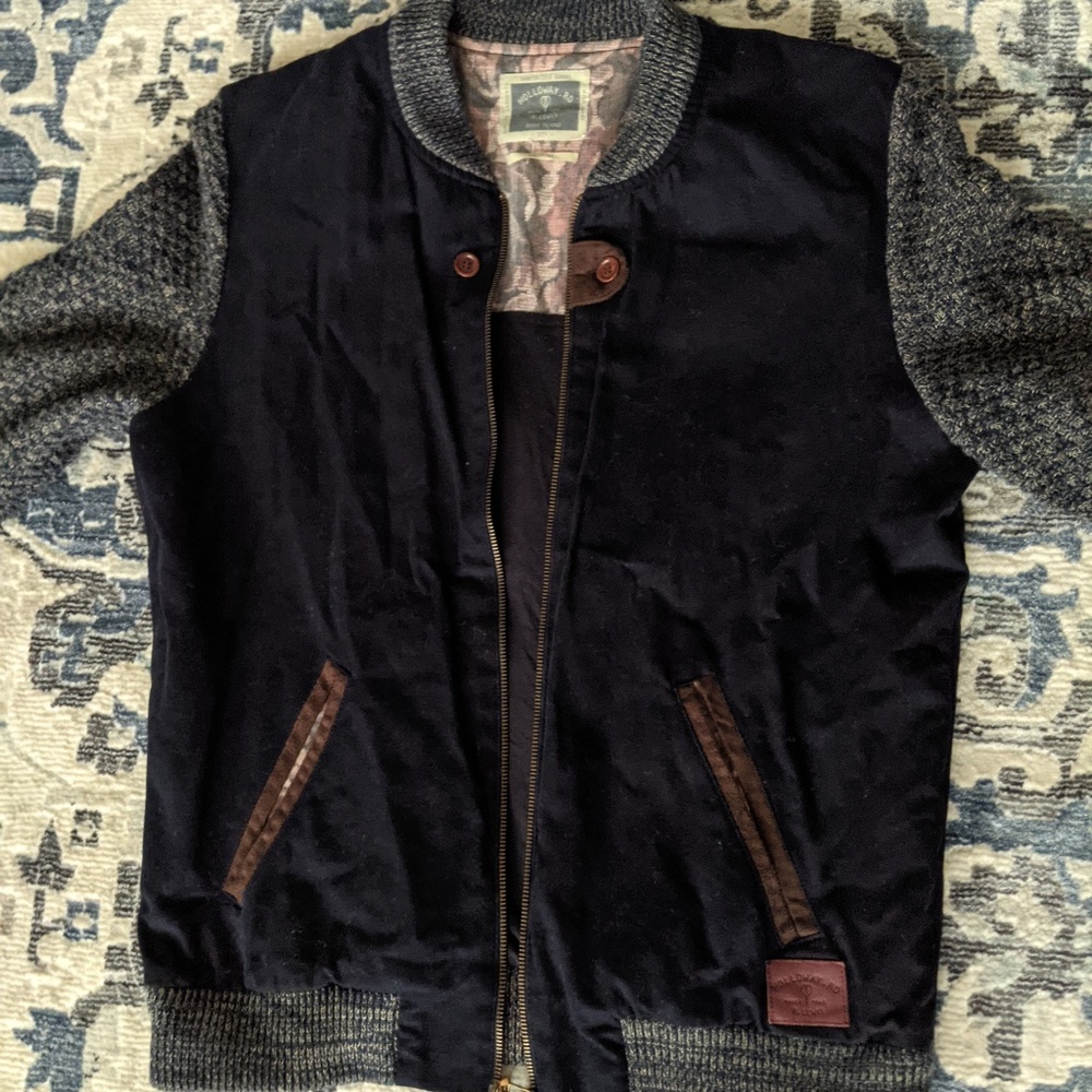 River Island Men's M Sweater/Bomber Jacket - Navy - Picture 2 of 9